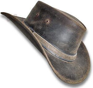 6334 HAT Leather Australian Oiled Outback Aussie Western Cowboy Bushman